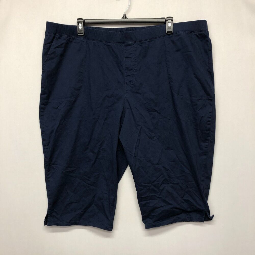 D&CO. Denim & Co Women Pull On Bermuda Shorts Plus Size 3X Blue M138 -17